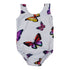 Girls White Purple Butterfly Print Lycra Leotard S (9-24M)-XL (6-8) - SophiasStyle.com